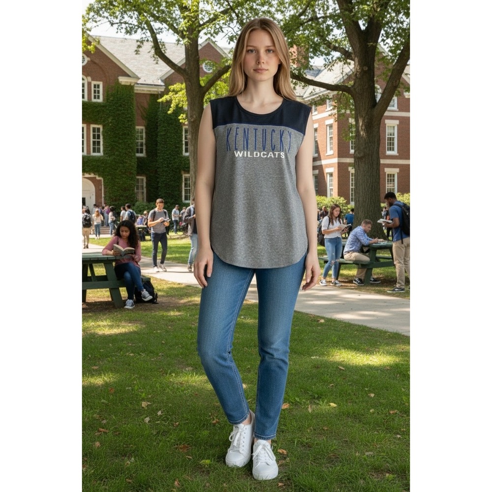 1124 Colosseum Kentucky Wildcats Womens Sleeveless Top Gray Charcoal Medium NWT